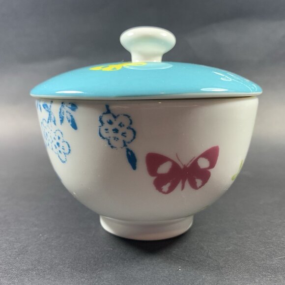 Portmeirion Dawn Chorus Sugar Bowl with Lid – Birds, Butterflies & Flowers - Picture 2 of 10